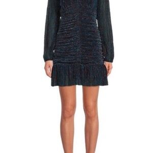 Skies Are Blue Textured Black Long Sleeve Dress